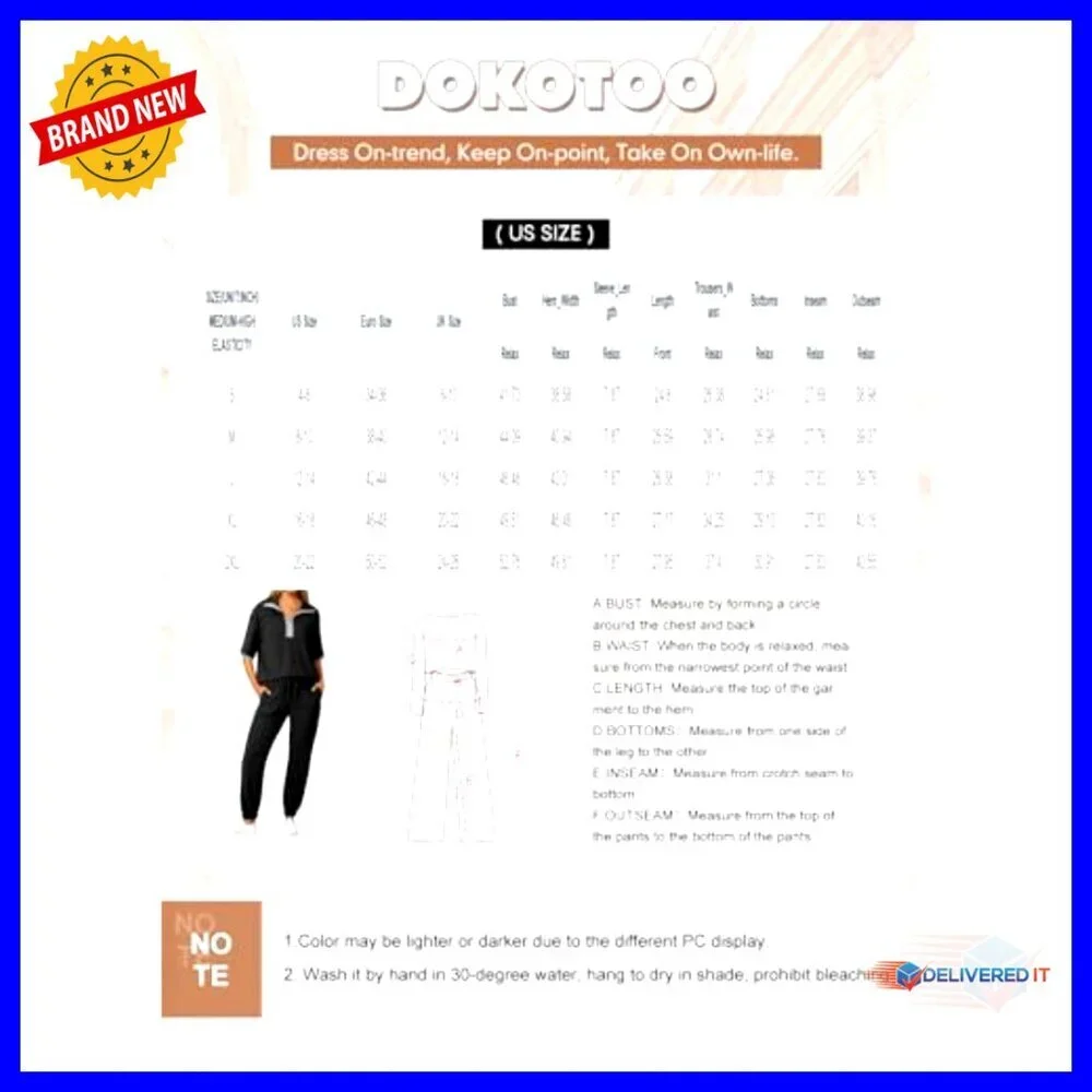 V-Neck Lapel Short Sleeve Tops Long Pants Tracksuit Lounge Jogger Set with - Picture 6 of 7
